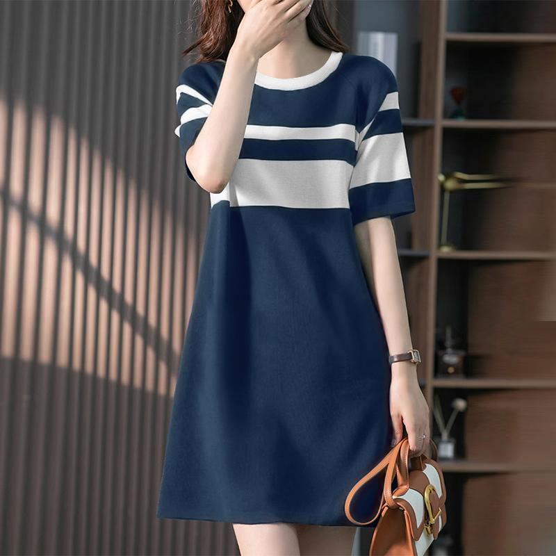 ZANZEA Women Casual O-neck Short Sleeve Summer Patchwork Dress