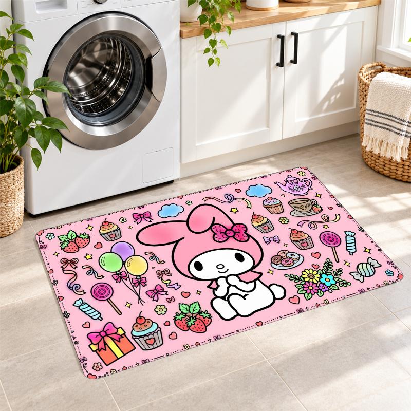 Flannel Kitchen Mat My Melody Soft Area Rug Non Slip Floor Carpet Home Decoration
