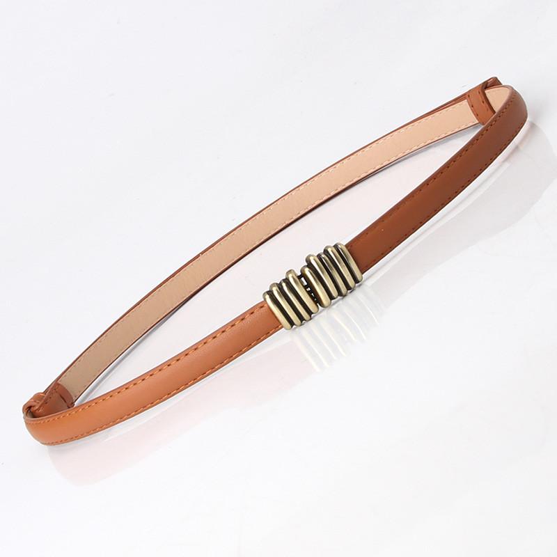 

Elegant Pu Leather Womens Slim Waist Belt With Alloy Buckle For Work And Style