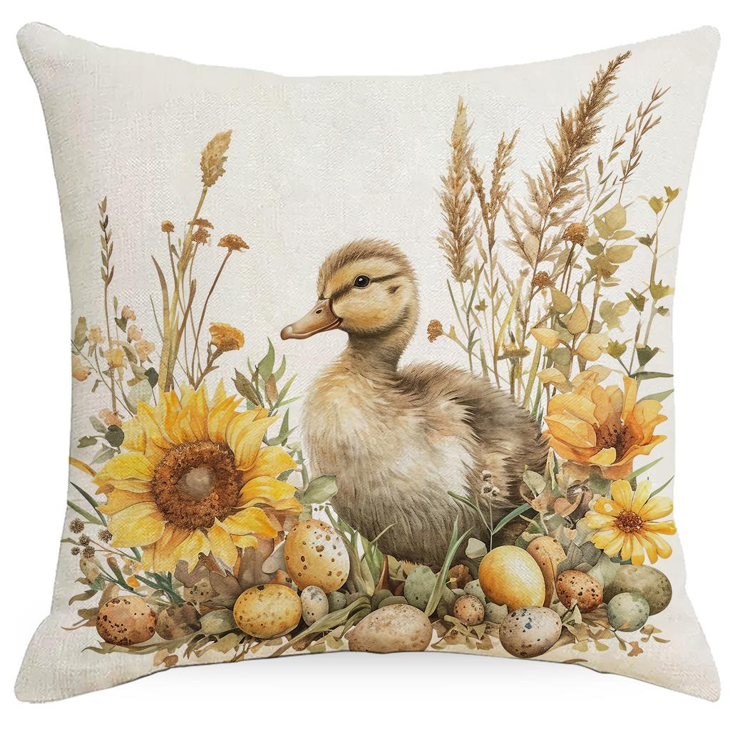 New Easter Pillowcase Country Cartoon Rabbit Easter Egg Pillowcase Sofa Cushion Pillowcase