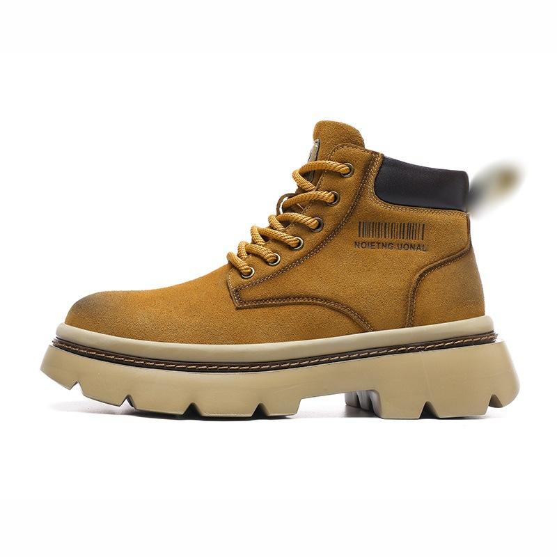 Autumn and Winter New Men's Martin Boots Thick-soled Heightening Outdoor Sports Tooling Shoes Retro High-top Lace-up Trendy Boots