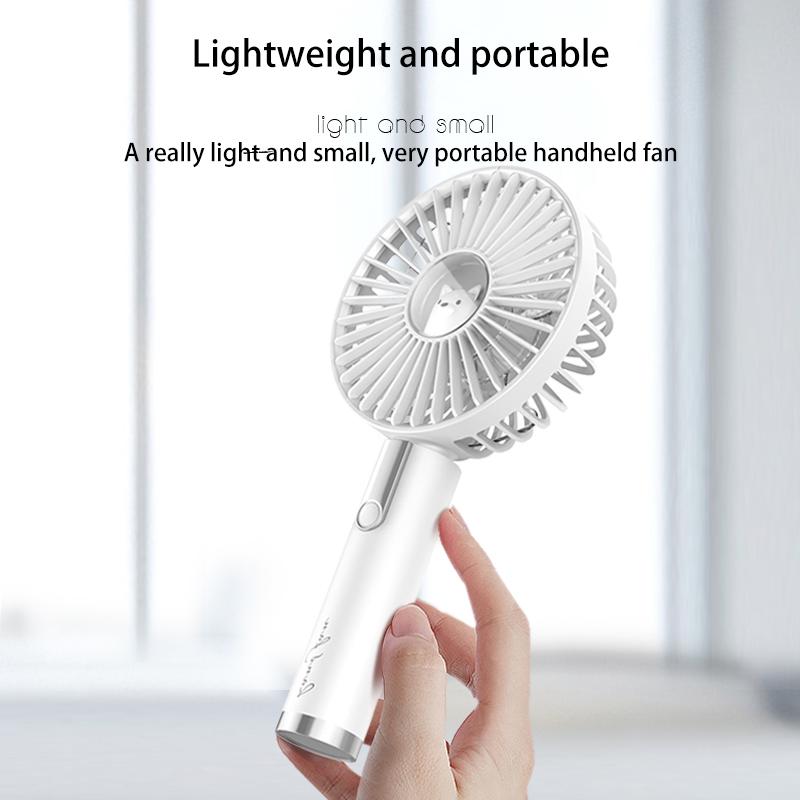 Portable Handheld Fan USB Rechargeable Battery Adjustable Three-block Wind Speed Cooling Cooling Desk Outdoor Travel