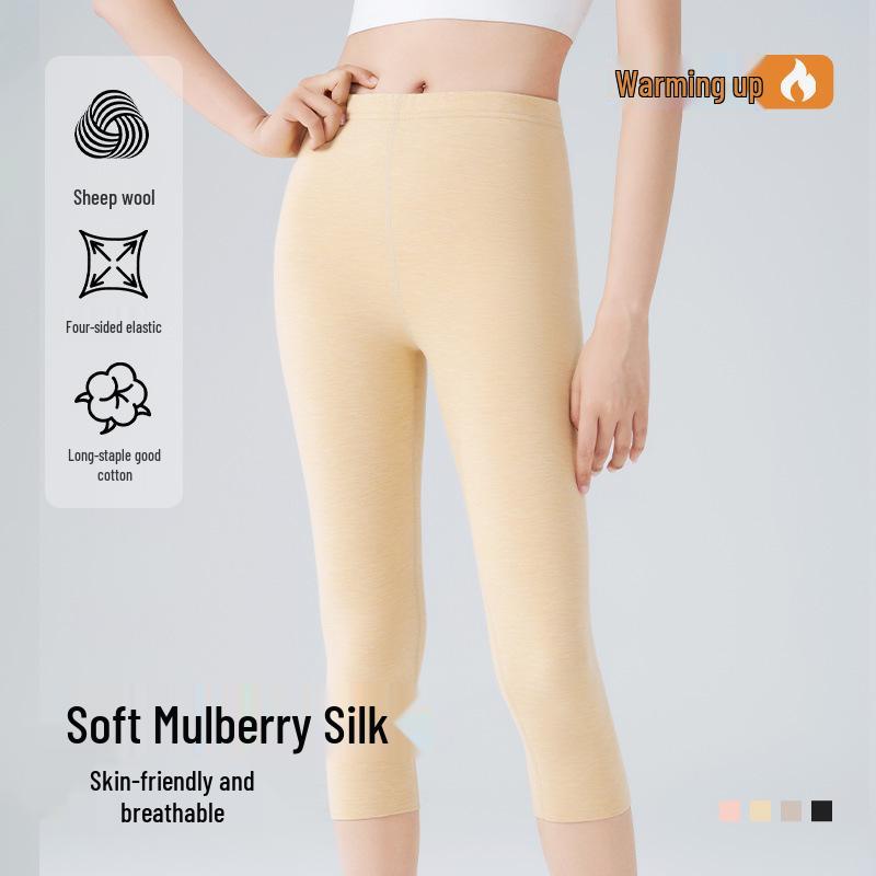 Pantaloni Termici da Donna con Fodera in Lana e Seta per l'Inverno