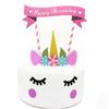 1set Unicorn Cartoon Happy Birthday Cake topper Cute Design Birthday Cake Decoration For Birthday Party Decor Supply