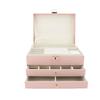 Jewelry   Box 3 Layers PU Leather Jewelry Storage   for Ear    Necklace Bracelets Lockable with Key