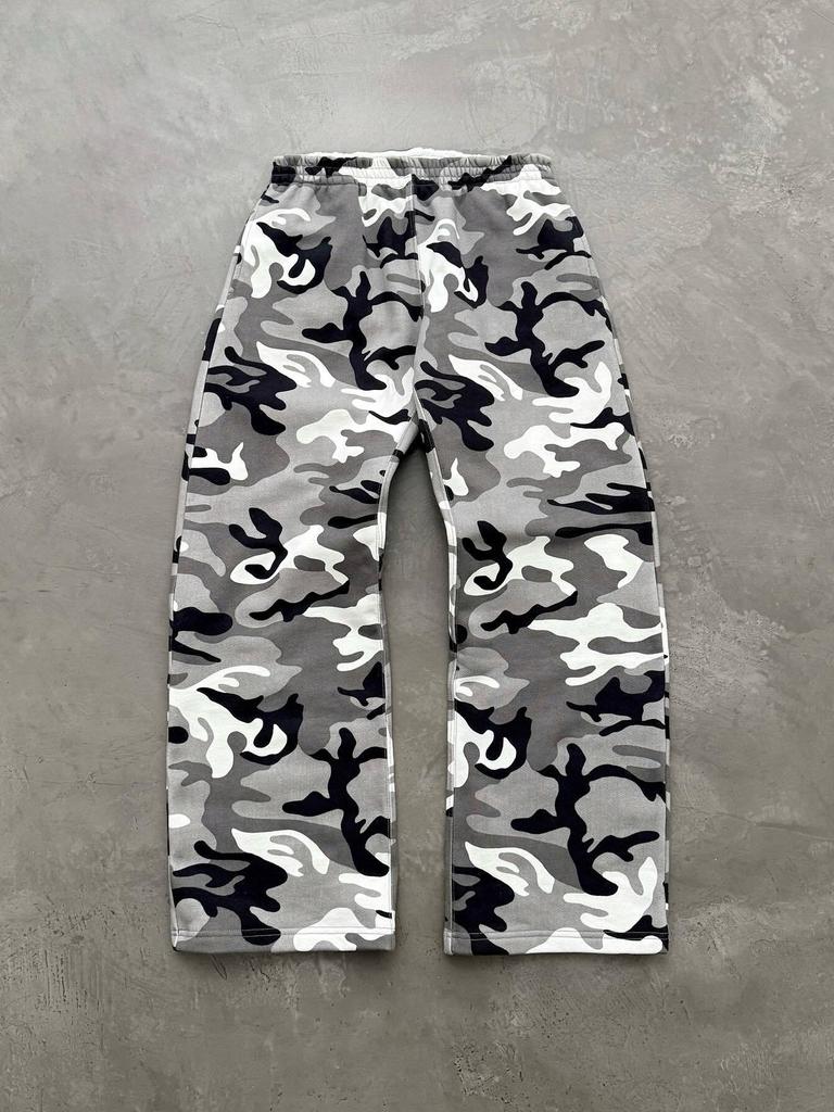 Spring and Autumn Hooded Sweater, Camouflage Printing High Street Men's Drawstring Loose Pullover Suit Europe and America