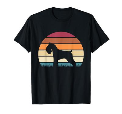 Retro Vintage Sunset Dog Pet Lover Miniature Schnauzer T-Shirt