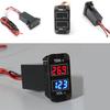 0~30V Car LED Voltmeter Temperature Gauge 2in1 Voltage Temp Meter LED Digital Dual Display For Toyota Highlander Tundra 4Runner