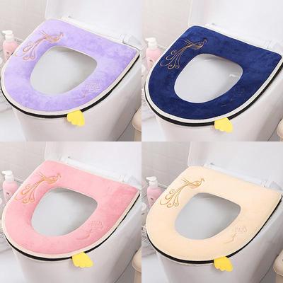 Waterproof Plush Toilet Seat Cover with Zipper - Universal, Washable Cushion Ring