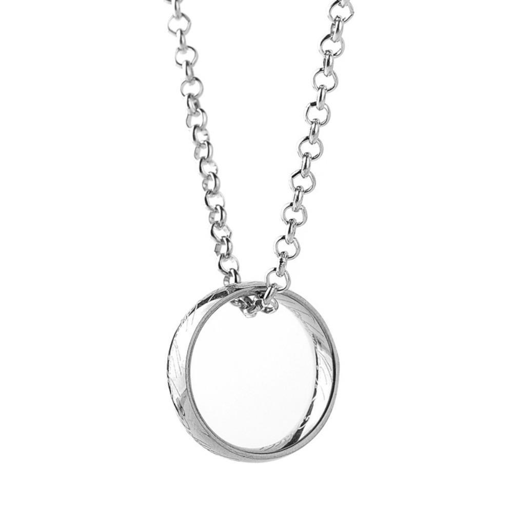 

Engraved Stainless Steel The Ring Pendant Necklace One pc Ring Necklace for Men Women Girls Teens