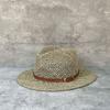 25 New Belt Salty Straw Woven Retro Hollow Straw Hat For Men And Women Summer New Travel Vacation Sunshade Sunscreen Top Hat