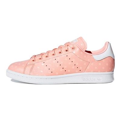Originals Stan Smith Non-Slip Low-Top Skate Shoes Coral Pink Polka Dot Women Sneakers B41623