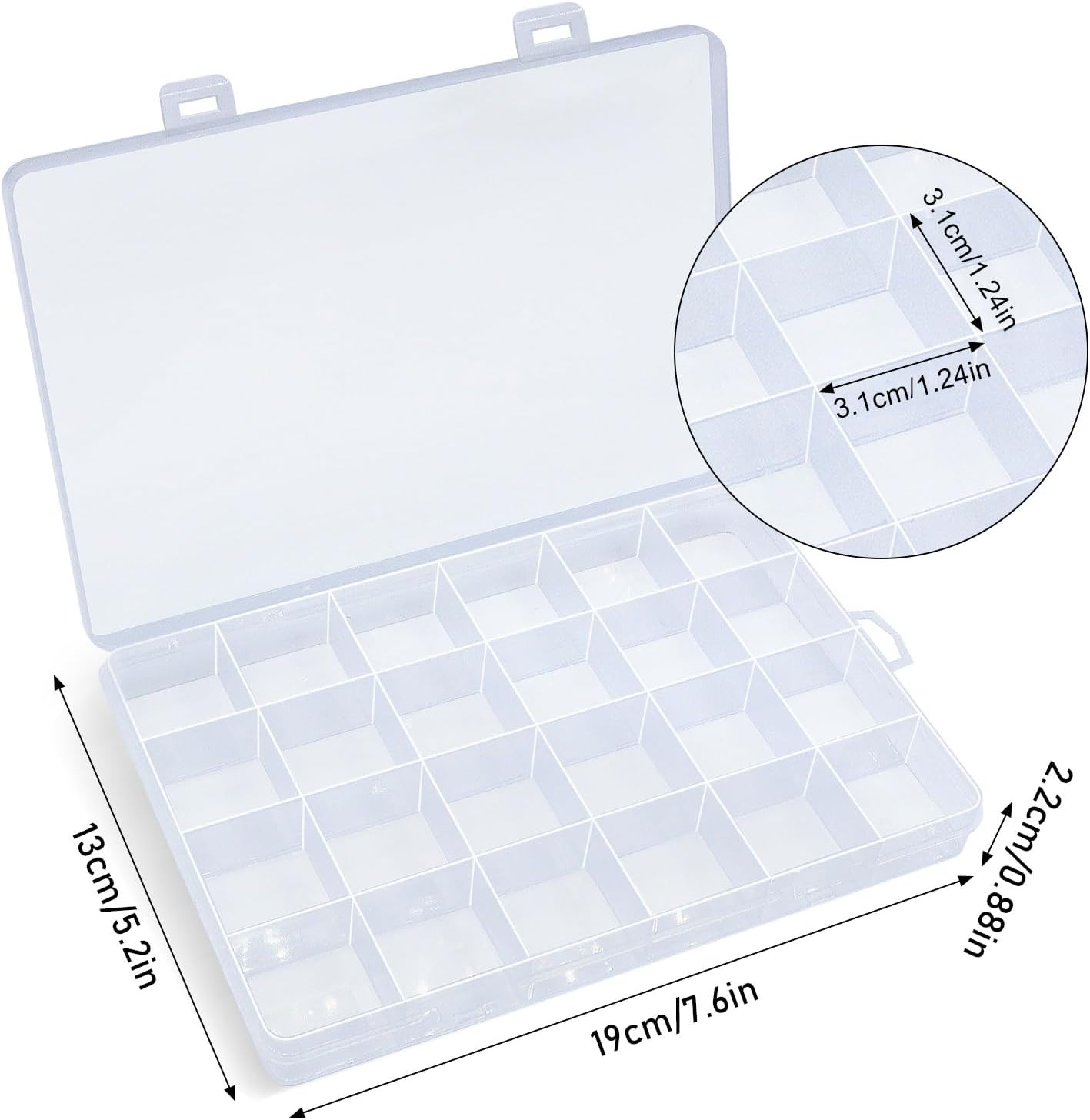 

Пластиковый ящик-органайзер для бисера с 24 сетками, контейнер для хранения органайзера, разделители для декоративно-прикладного искусства из бисера.