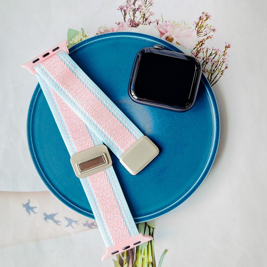Innovative Magnetic Strap for Apple Watch S10 9 8 7 6 SE Color Nylon Watch Accessories Band for Iwatch 38 40 41 42 44 45 46 49mm