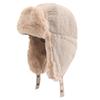 Women Winter Aviator Trapper Hat Plush Bomber Hat Ear Protection Solid Color Flap Hats Warm Fleece