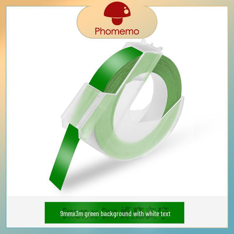 Phomemo E975 Embossed Label Tape, 9mm Color 3D Ribbon Stickers.