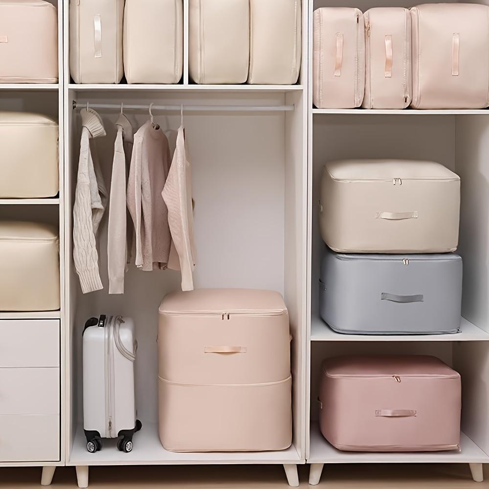 Heavy-Duty Self-Compressing Storage Bag - Portable Organizer for Clothes, Blankets & Quilts, Ideal for Closet Organization