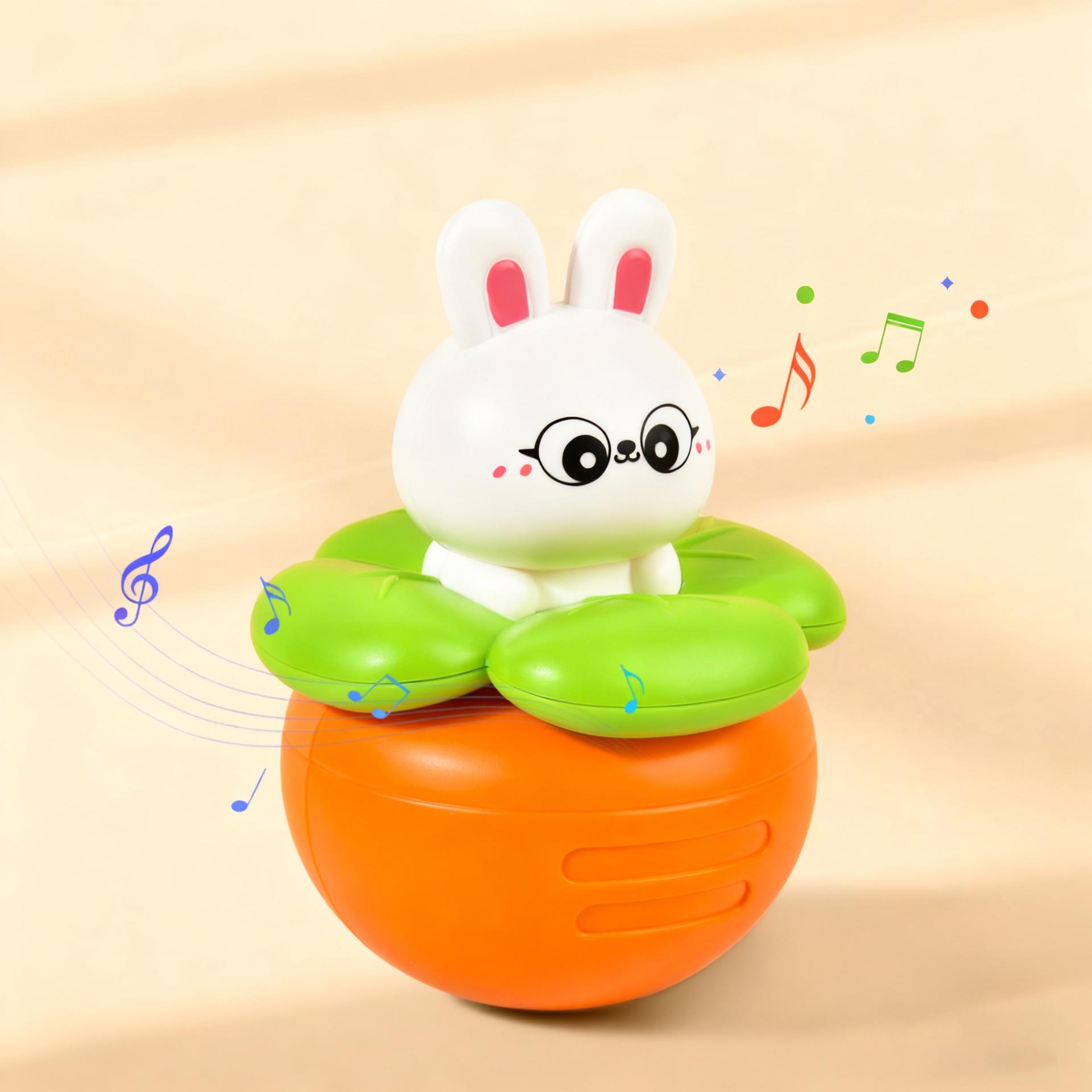 Baby Toddler Toys: Rabbit Carrot Roly-Poly Soothing and Educational Chew Toy