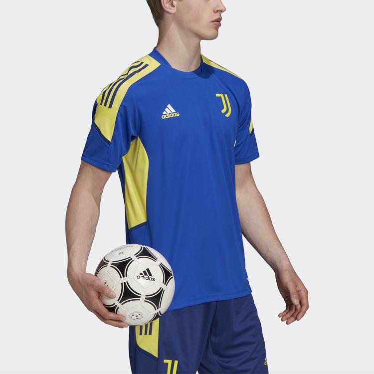 Adidas Juventus 21/22 Season EU Training Jersey Short Sleeve Men Sportswear Blue GS8660
