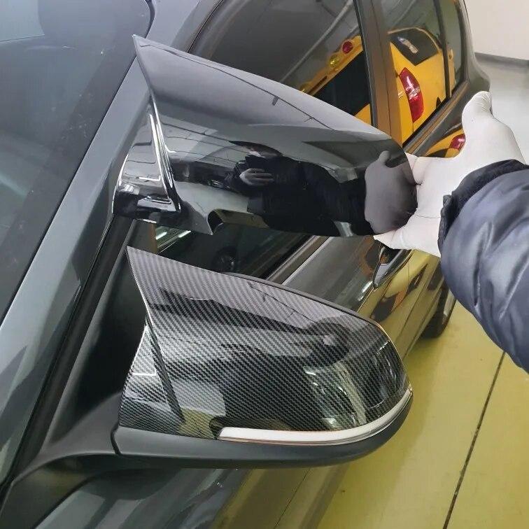 For BMW 1 2 3 4 X Series Rear View Side Mirror Cover F20 F21 F22 F23 F30 F32 F36 X1 E84 F87 M2 Carbon Fiber Pattern Accessories