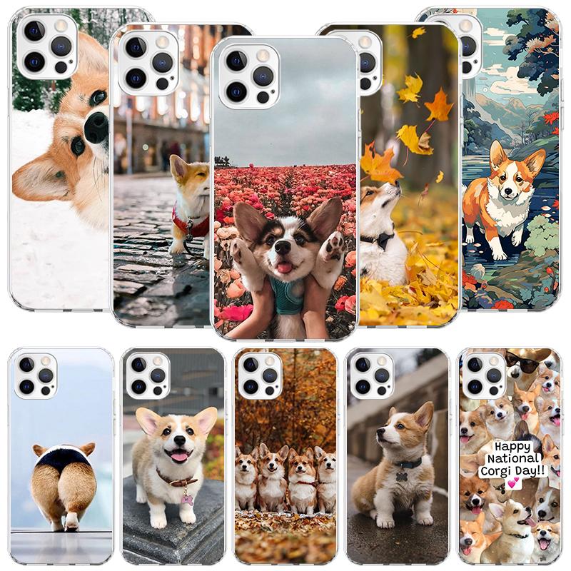 Cute Lovely Corgi Dogs Phone Case For iPhone 17 Air 16 15 Plus 11 14 Pro Max 13 Mini 12 7 8 + SE Pattern Art Customized Cover 17