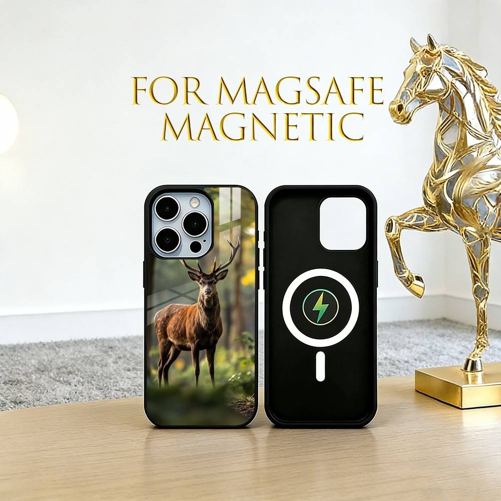 Deer  Phone Case For iPhone17,16,15,14,13,12,11 Plus,Pro Magnetic For Magsafe Wireless Charging