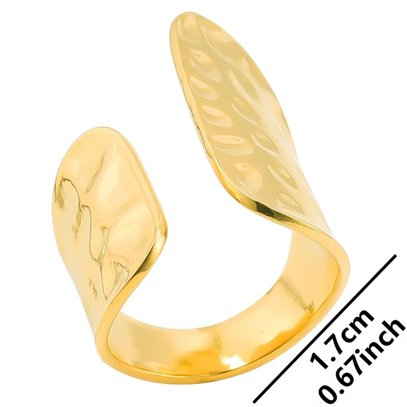 1/5Ppcs/Lot Real Gold Plated Stainless Steel Rings For Women Men Accessories Open Adjsutable Chunky Butterfly Heart Ring Anillos