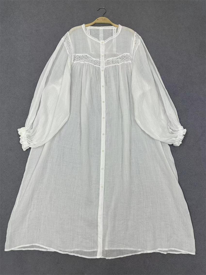 

Johnature Аккордеон Со складками Свободное платье с напуском Женское летнее японское платье Летние солнцезащитные платья One Size белый