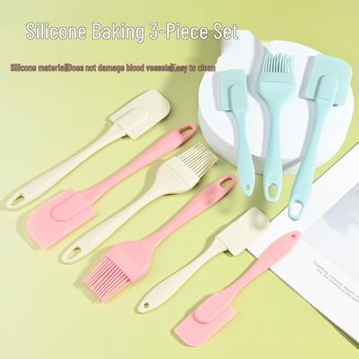 Silicone Spatula & Brush Baking Set - 3-Piece Cream Tools