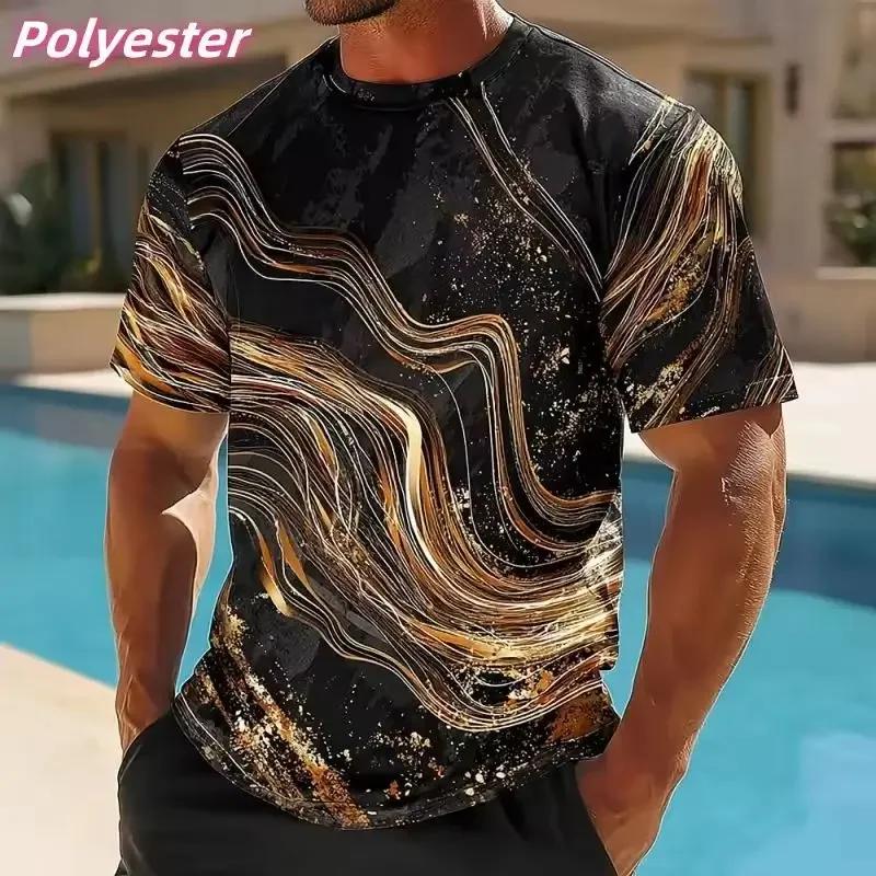 

Casual Men s Short Sleeved T-shirt Fashion Simple Texture Pattern 3D Digital Printing Summer Comfortable Wear Polyester 100% 6XL