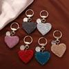 Pendant Rhinestone Interior Accessories Key Ring Crystal Keyring Love Heart Keychain Keys Holder