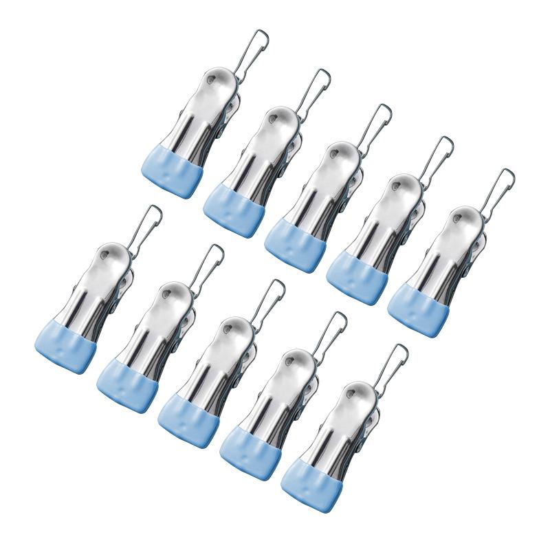 10 szt. Klipsy do ubrań ze stali nierdzewnej Klamerki do prania Haczyk Przenośny Klips do wieszania ubrań Organizer do ubrań do szafy Wieszaki
