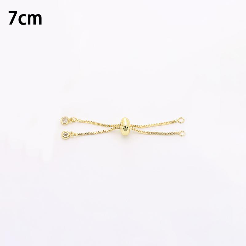 

Mix Copper Plated Real Golden With Zirconium Pull-Out Bracelet Diy Bracelet Necklace Bead Jewelry Making Accessories 7cm золотой