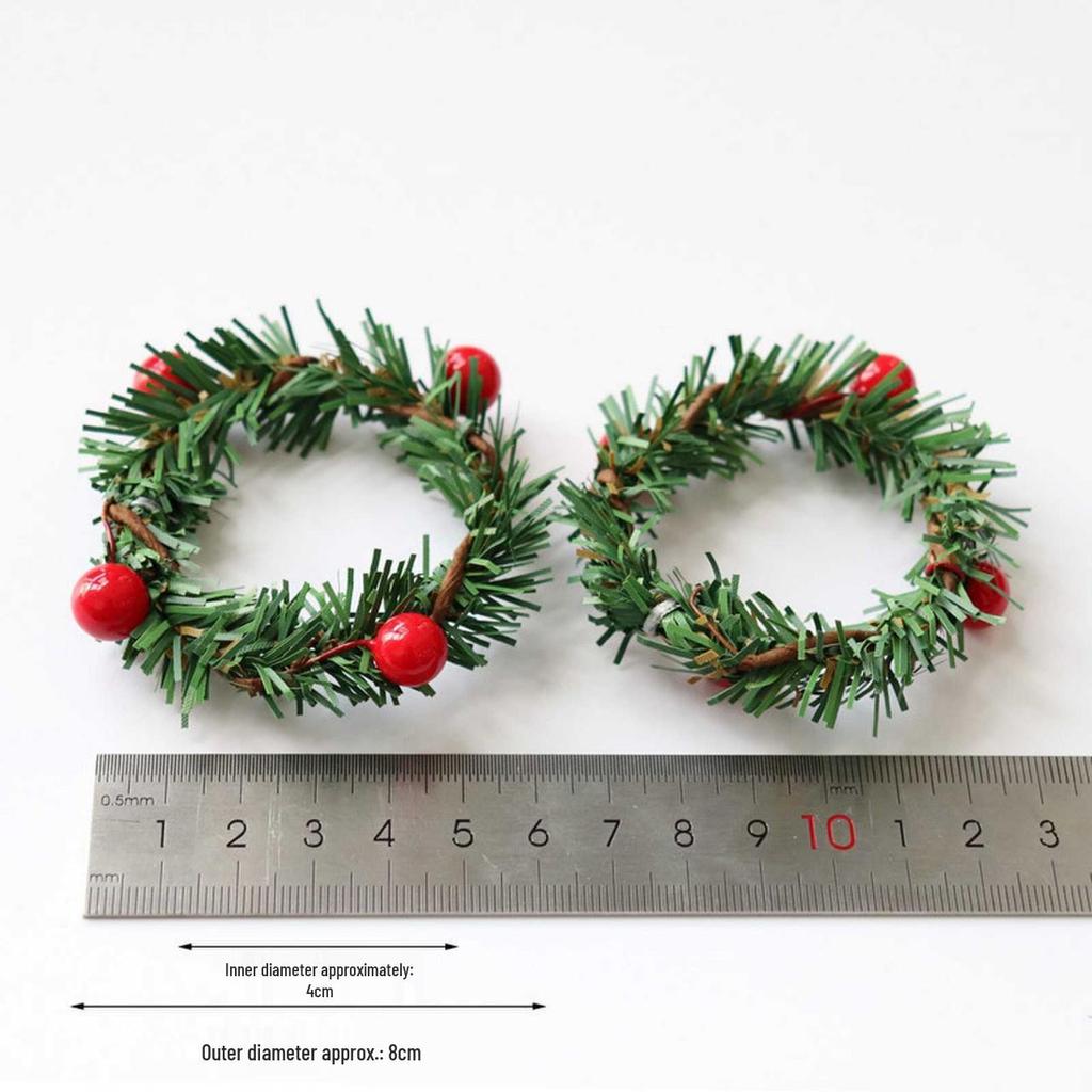 Red Berry Pine Needle Christmas Napkin Ring for Home & Hotel Decor