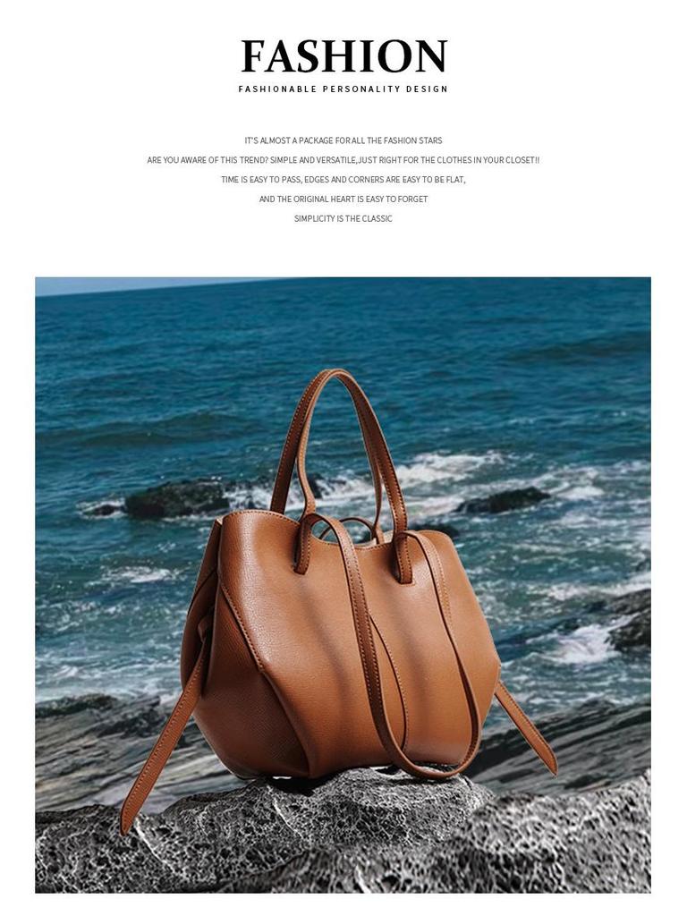 2024 Nový styl Dámská kožená taška tote - Velká kapacita, Lehký luxus, Všestranný design