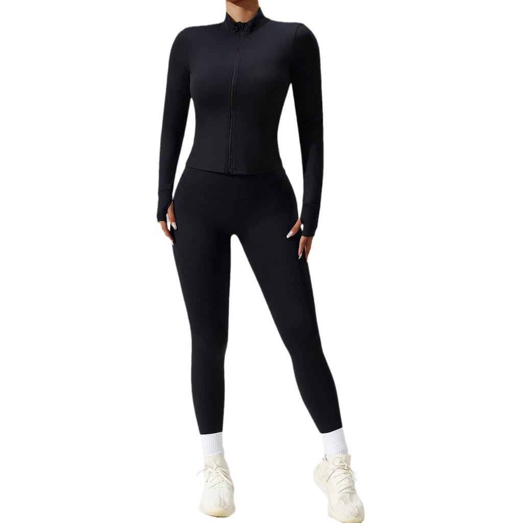 Women's Quick-Dry Breathable Three-Piece Cardigan Yoga Sportswear Suit