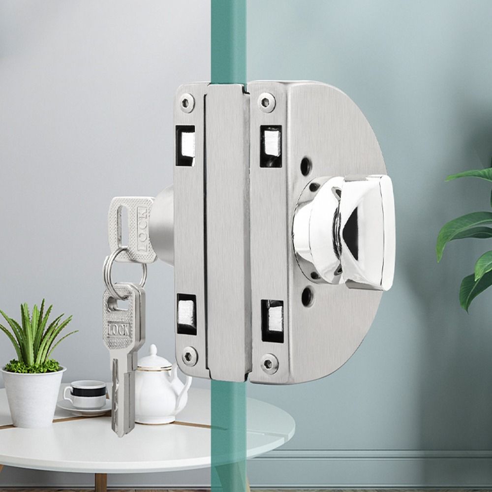13-18mm Glass Display Cabinet Locks No Need Drilling Room Door Locks Office Glass Door Lock Home