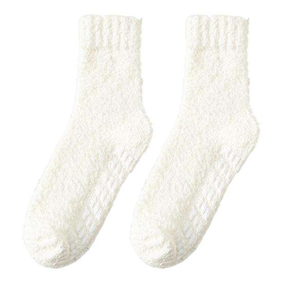 1 Pair Non-Slip Fuzzy Cozy Socks Super Soft Non-Fading Cold Protection Winter Warm Fluffy Sleep Socks for Women
