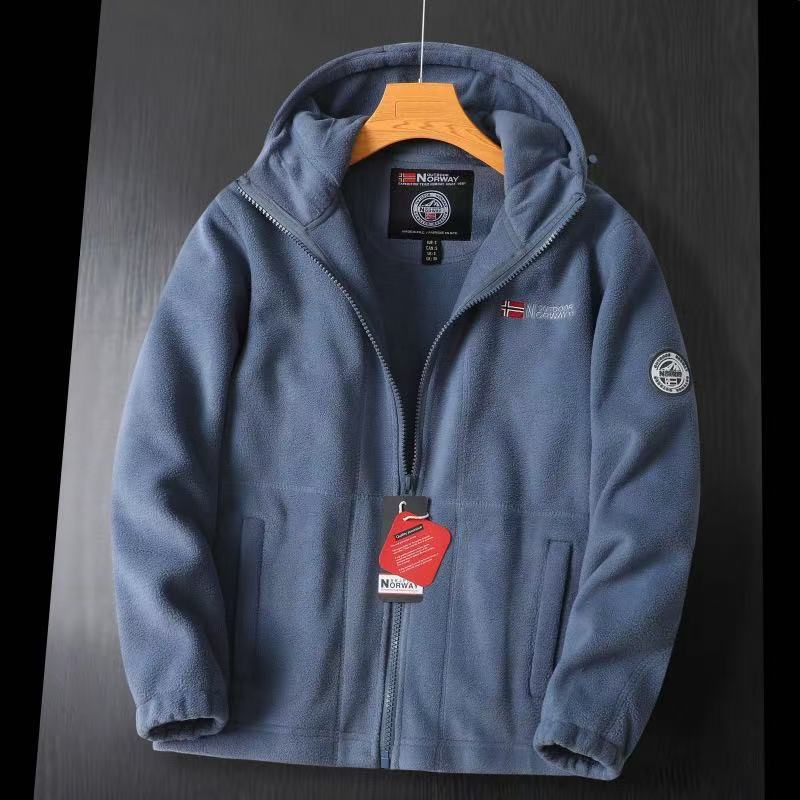Men's Jacket Outdoor Cold-proof Large-size Tooling Warm Fleece Fleece Top