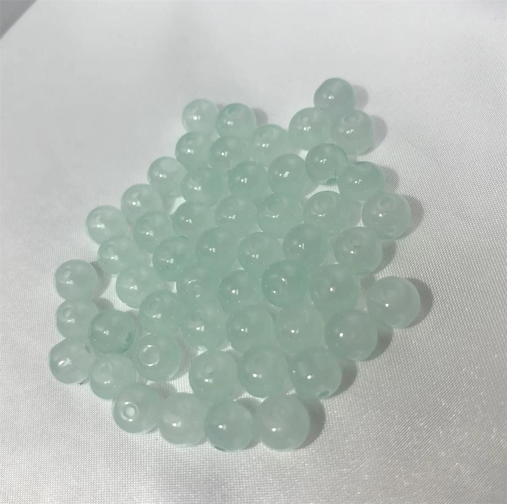 50pcs 8mm Fun New Glass Jelly Crack Imitation Jade Round Beads Sweet DIY Handmade Necklace Bracelet Jewelry Accessorie Beads