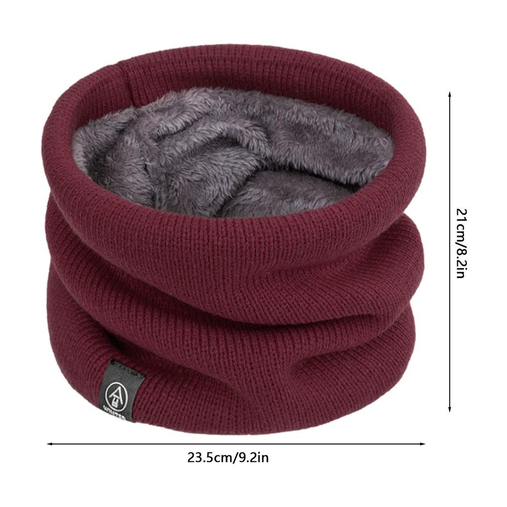 Fleece Neck Warmer Men Winter Hat Scarf Tube Shape Warm Knit Winter Hat For Thicken Cycling Face Cover Cervical Spine Protection