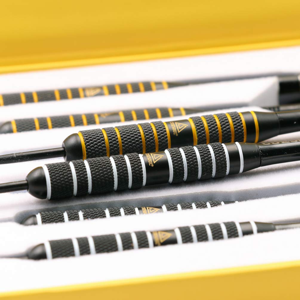 Black Scorpion CUESOUL Professional Steel Tip Dart Set (6 24g Darts) with 12 Scorpion Dart Flights and Dart Sharpener (L241L242-2)