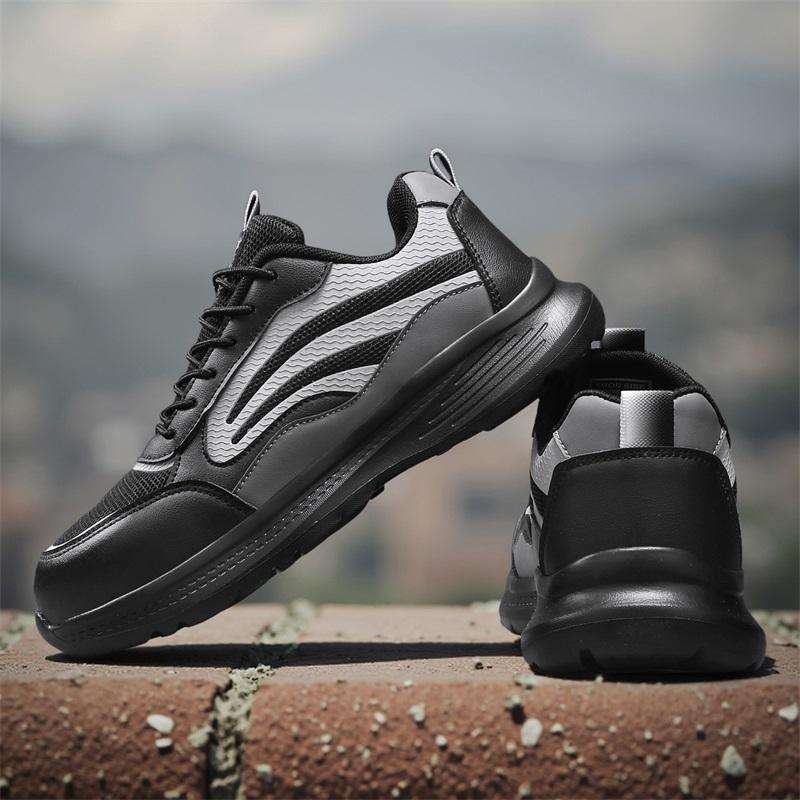Breathable Men Work Safety Shoes Anti-smashing Steel Toe Cap Working Boots Construction Indestructible Work Sneakers Men Shoes