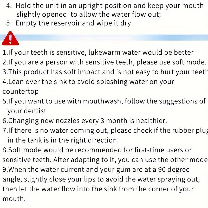 USB charging oral irrigator, 360 ° rotating nozzle - deep cleaning of teeth and gums, interchangeable head, suitable for home an