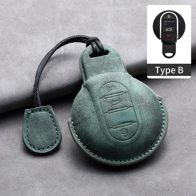 

Leather Car Remote Key Case Cover for BMW Mini Cooper F55 F56 F57 F54 F60 JCW Clubman Countryman Car Key Fob Holder Accessories