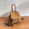 Dual Shoulder Bag, Commuter Backpack, Girlish and Versatile Handbag with a Water Bucket Design