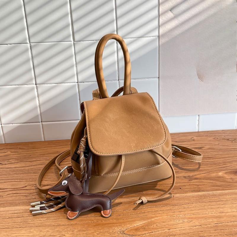 Dual Shoulder Bag, Commuter Backpack, Girlish and Versatile Handbag with a Water Bucket Design