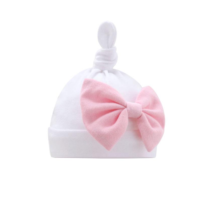 

Хлопковая шапка для новорожденных с большим бантом, детская больничная шапка, теплая детская шапочка с бантиками для головного убора, мягкая повязка на голову, тюрбан, головной убор