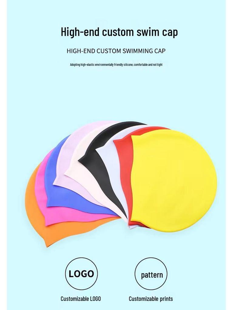 Adult Silicone Swimming Cap: Unisex, Long Hair, Waterproof, Ear Protection, Professional Fit