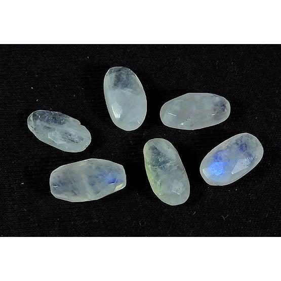 6X12MM Natural Rainbow Moonstone Briolette Cut Oval Gemstone 5Pcs Lot RML-507